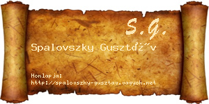Spalovszky Gusztáv névjegykártya